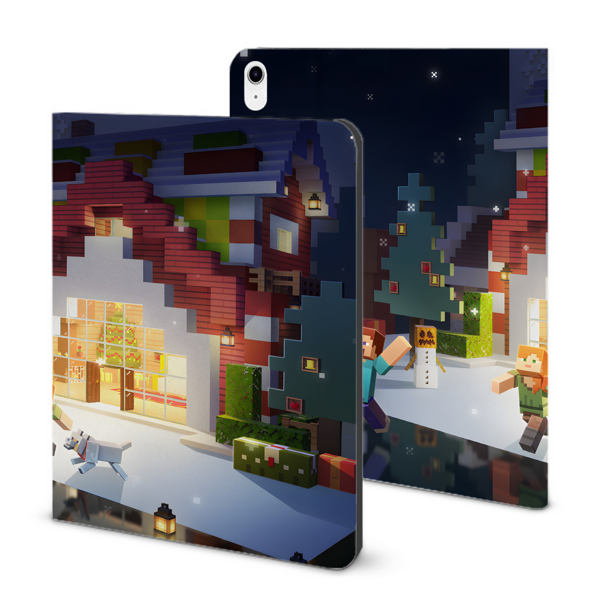 （画像用） マインクラフト ブロックの世界 Minecraft MC Block world IPad ケース ブック型 PUレザー TPU 耐衝撃 軽量 薄型 ペン収納なし 全面保護 IPad 各モデル対応